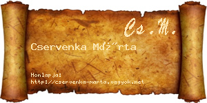 Cservenka Márta névjegykártya