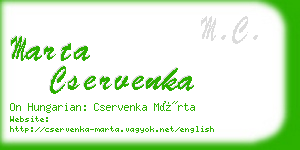 marta cservenka business card